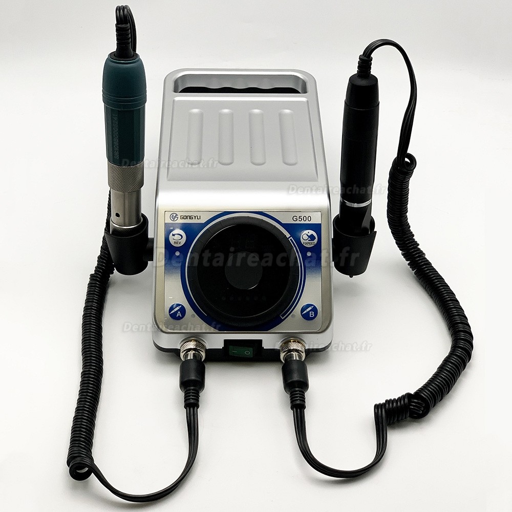 Micromoteur de laboratoire dentaire GONGYU G500 avec pièce à main 50000 tr/min et pédale de commande